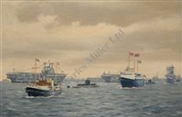 Lot 53 - δ  DAVID COBB (BRITISH, 1921-2014)<br/>H.M.S. 'Ark...