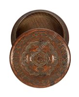 Lot 78 - A SNUFF BOX CARVED FROM SHANNON TREEN<br/>the lid...