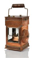 Lot 96 - A RARE HAND-CARRIED COPPER AND BRASS MAGAZINE...