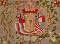 Lot 135 - A SAILOR'S WOOLWORK PICTURE, CIRCA 1880<br/>worked...