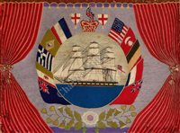 Lot 136 - A 19TH CENTURY SAILOR'S WOOLWORK...