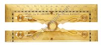 Lot 238 - A FINE SCISSOR-TYPE BRASS PARALLEL RULE BY...