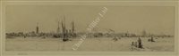 Lot 2 - WILLIAM LIONEL WYLLIE (BRITISH, 1851-1931) - Views of Portsmouth and the surrounding area