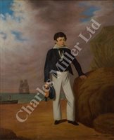 Lot 44 - ENGLISH PROVINCIAL SCHOOL, CIRCA 1830 - Portrait of a young midshipman