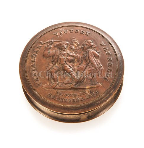 Lot 77 - A COMMEMORATIVE TRAFALGAR/WATERLOO PRESSED...