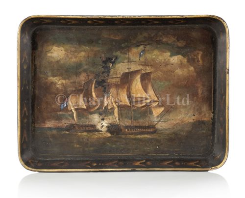 Lot 85 - AN EARLY 19TH-CENTURY PAPIER-MÂCHÉ TRAY...