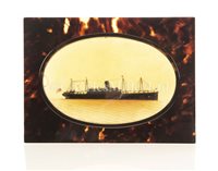 Lot 115 - Ø A CARVED TORTOISESHELL SHIP...