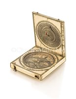 Lot 204 - Ø AN IVORY MAGNETIC AZIMUTH DIPTYCH DIAL BY...