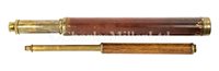 Lot 241 - A 1½IN. SINGLE DRAW MAHOGANY AND BRASS MARINE...
