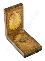 Lot 201 - A WOOD AND PAPER POCKET DIAL MADE FOR THE ENGLISH MARKET BY STOCKERT, BAVARIA, CIRCA 1790