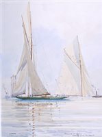 Lot 37 - δ GUY L'HOSTIS (FRENCH, 1945- )<br/>Shamrock IV et...
