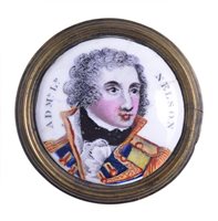 Lot 92 - AN EARLY 19TH-CENTURY COMMEMORATIVE ENAMEL HAT...