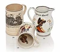 Lot 108 - A LATE 18TH-CENTURY CREAMWARE MUG...