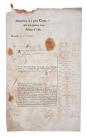 Lot 124 - ADMIRAL BYNG: AN AUTOGRAPH RECEIPT FOR PRIZE...