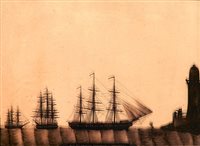 Lot 126 - AN GLASS SILHOUETTE PICTURE, CIRCA...