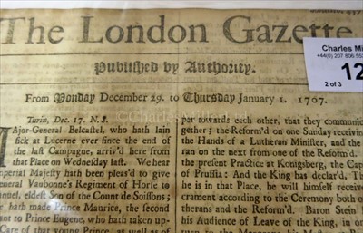 Lot 128 - The Death of Sir Cloudesly Shovel<br/> "On Sunday...