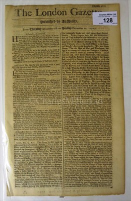 Lot 128 - The Death of Sir Cloudesly Shovel<br/> "On Sunday...