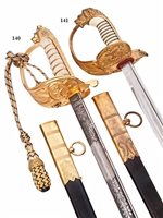 Lot 141 - A KAISERMARINE OFFICER'S SWORD<br/>the plain...