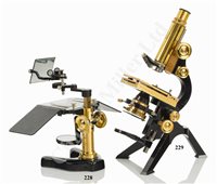 Lot 229 - A LEITZ COMPOUND MONOCULAR TRIPOD MICROSCOPE, CIRCA 1920