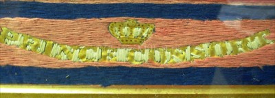 Lot 157 - A FINE SAILOR'S WOOLWORK OF H.M.S. PRINCE...