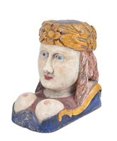 Lot 214 - AN EARLY 19TH-CENTURY DUTCH RUDDER HEAD...