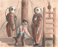 Lot 220 - ENGLISH SCHOOL, CIRCA 1861<br/>Divers at Malaga,...