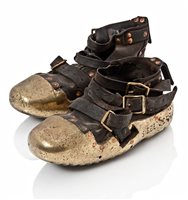 Lot 224 - A PAIR OF LEATHER AND BRASS DIVER'S BOOTS BY...