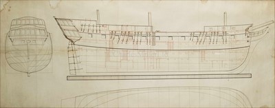 Lot 18 - A Navy Office architect's sheer profile...