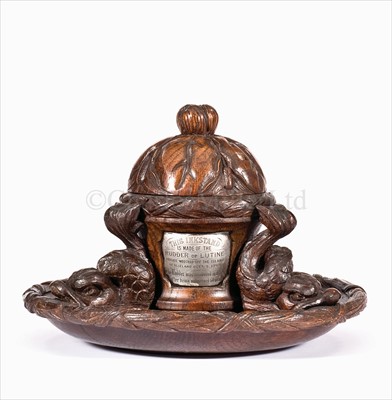 Lot 27 - An historically interesting standish, carved...