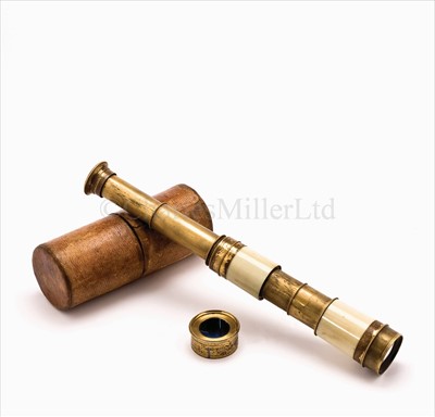 Lot 68 - A 19th century French ivory and brass 1in....