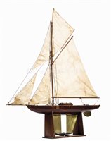 Lot 94 - An Edwardian gaff-rigged bar-keel pond yacht...