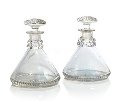 Lot 141 - A PAIR OF REGENCY CUT GLASS SHIP'S...