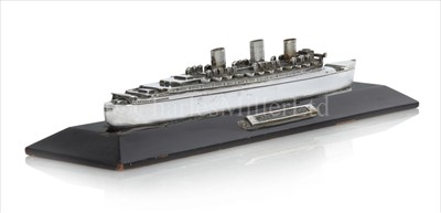 Lot 159 - R.M.S. QUEEN MARY: A SOUVENIR TABLE LIGHTER...