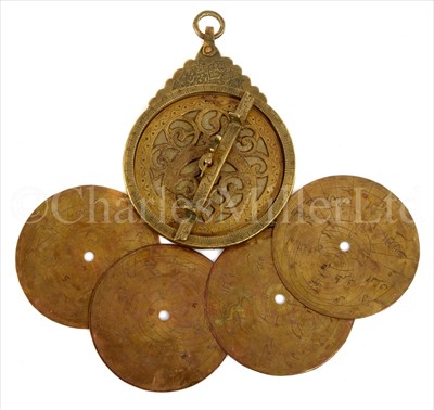 Lot 227 - A DECORATIVE BRASS ISLAMIC ASTROLABE, PROBABLY...