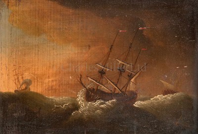 Lot 23 - AFTER WILLIAM VAN DE VELDE<br/>A warship sailing...