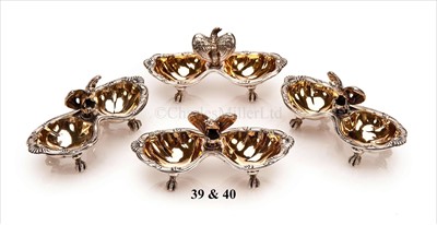 Lot 40 - TWO PAIRS OF SILVER SALTS FROM THE GERMAN...