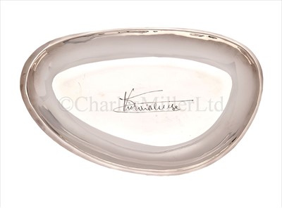 Lot 43 - A GERMAN SILVER SALVER <br/>etched to the centre...