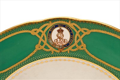 Lot 47 - TWO PLATES AND A SAUCER FROM A SERVICE...