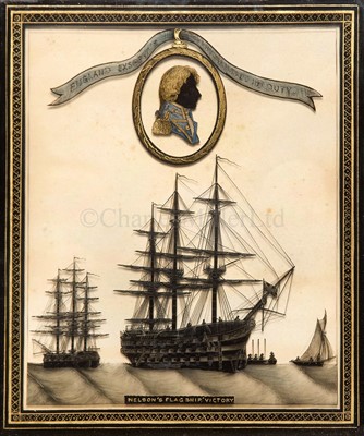 Lot 66 - A FINE 19TH-CENTURY REVERSE-GLASS SILHOUETTE...