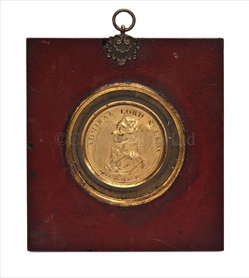 Lot 67 - AN EARLY 19TH-CENTURY GILT BRASS PROFILE OF...