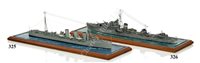 Lot 326 - A 16FT:1IN SCALE WATERLINE MODEL OF THE 'N' CLASS DESTROYER H.M.S. NEPAL [1941]