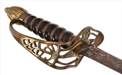 Lot 112 - A RARE SLOTTED HILT NAVAL HANGER, CIRCA...