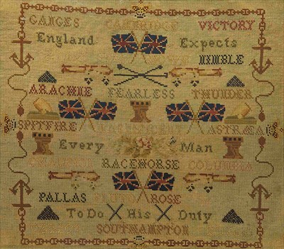 Lot 43 - A RARE 19TH-CENTURY SAILORWORK TAPESTRY...