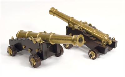 Lot 58 - A PAIR OF DECORATIVE BRASS NAVAL-TYPE...