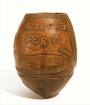 Lot 88 - A 19TH-CENTURY CARVED SAILORWORK COCOANUT...