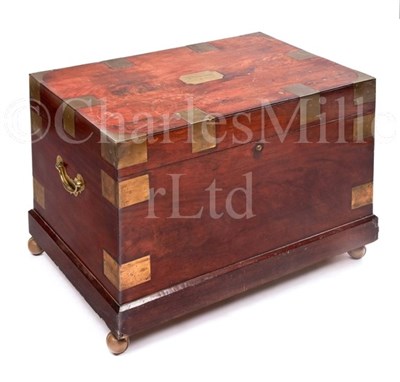 Lot 69 - AN EARLY 19TH-CENTURY MAHOGANY BRASS-BOUND...