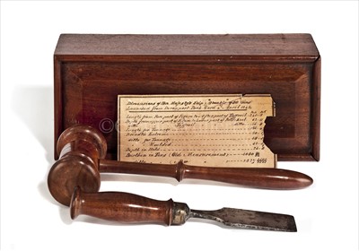 Lot 68 - A LAUNCHING CASKET FROM H.M.S. ABOUKIR...