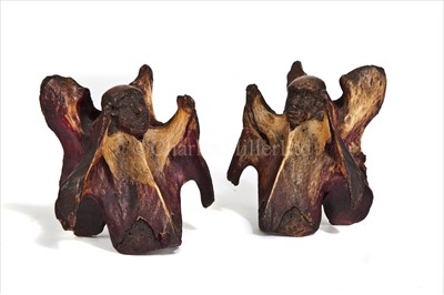 Lot 93 - A PAIR OF 19TH-CENTURY PAINTED WHALEBONE...