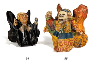 Lot 95 - A 19TH-CENTURY PAINTED WHALEBONE...