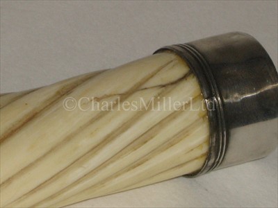 Lot 108 - A 19TH-CENTURY NARWHAL TUSK WALKING STICK<br/>with...